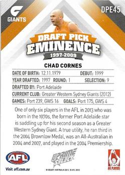 2013 Select Prime AFL - Draft Pick Eminence 1997-2009 #DPE45 Chad Cornes Back